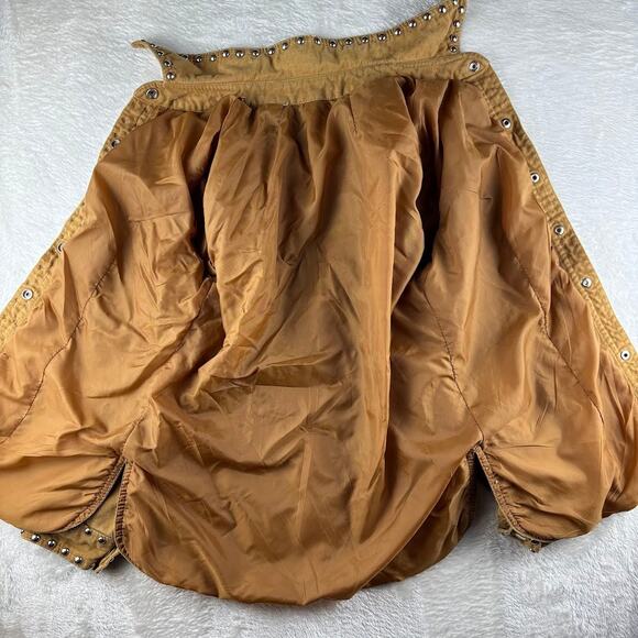 Studded Denim Jacket 1970's Vintage Brown Snap Button NO TAG Pictured Meas. - Picture 3 of 8